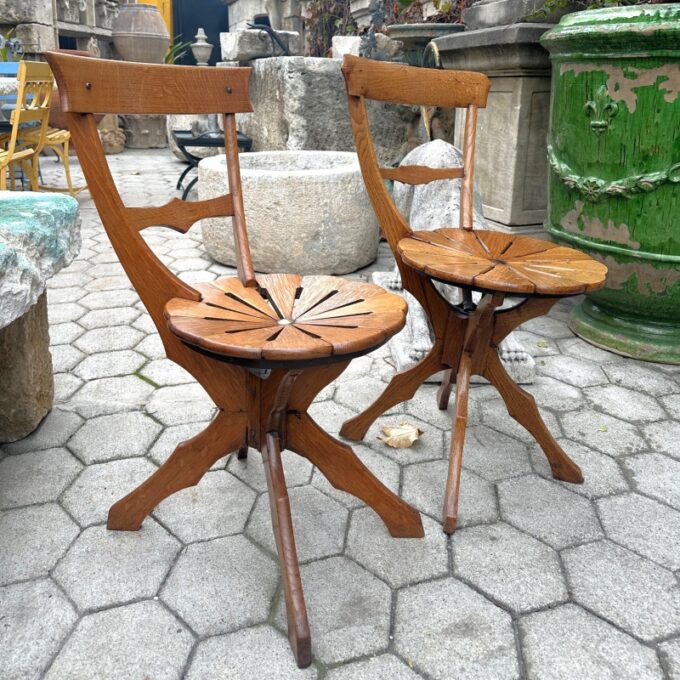 19th Century Garden Patio kitchen Chairs side hallway seats Los Angeles Antiques - Image 3