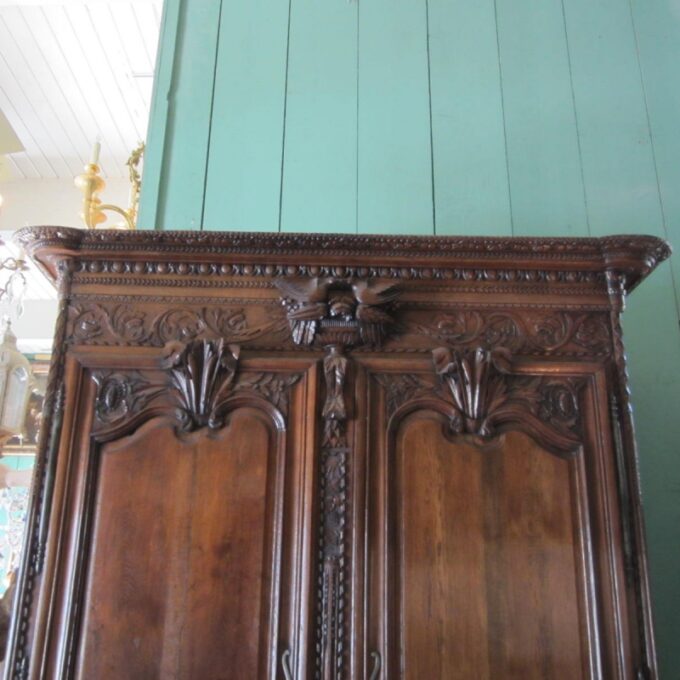 Carved 18th Century Wedding Armoire - Image 2