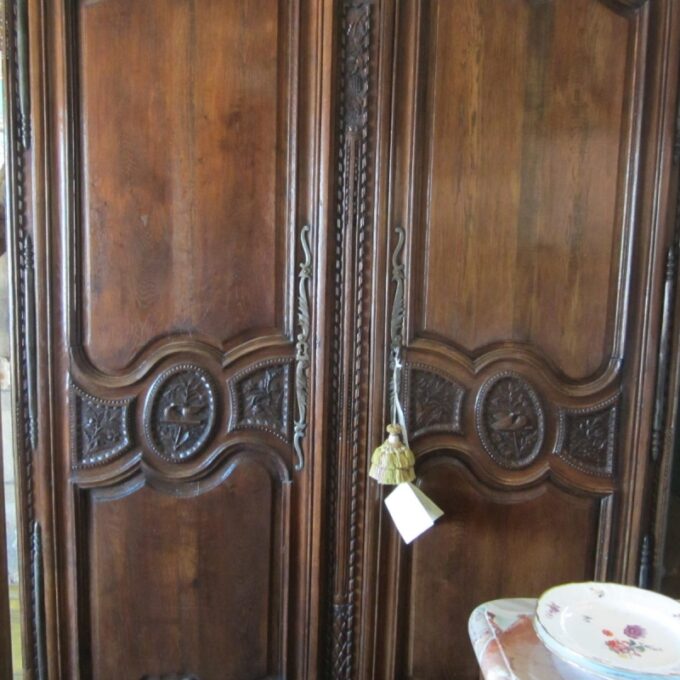 Carved 18th Century Wedding Armoire - Image 3
