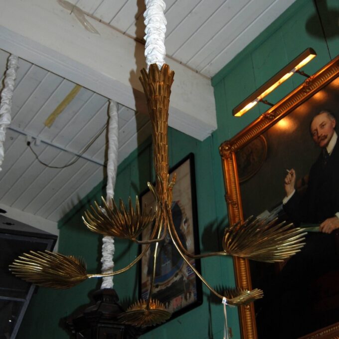 Art Deco Brass Chandelier