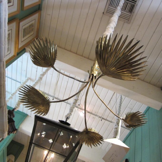 Art Deco Brass Chandelier - Image 2