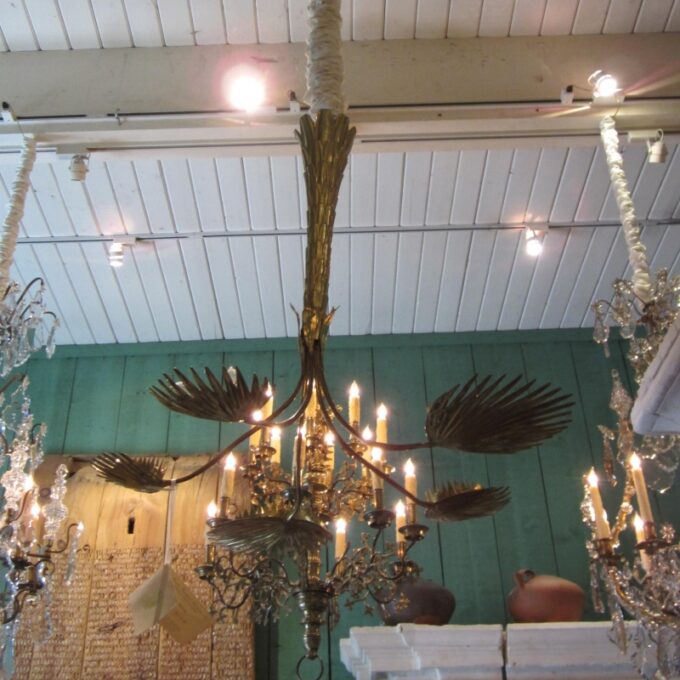 Art Deco Brass Chandelier - Image 3