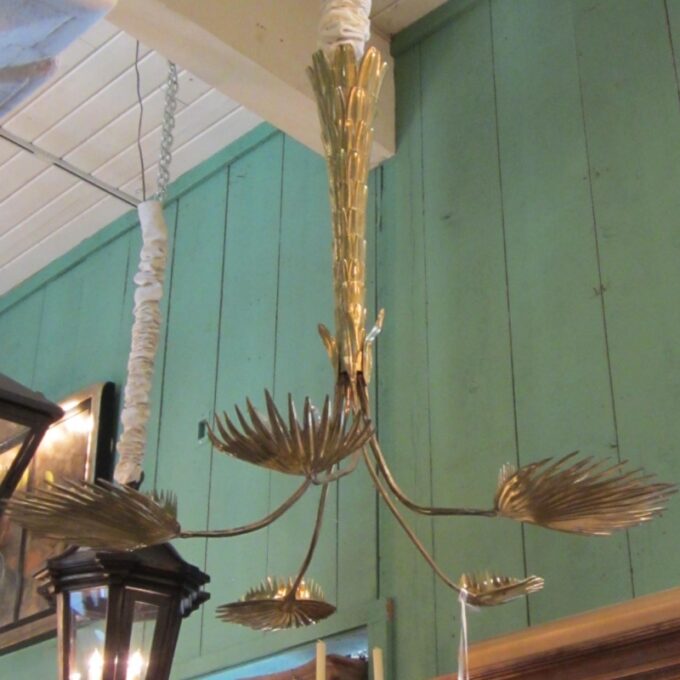 Art Deco Brass Chandelier - Image 4