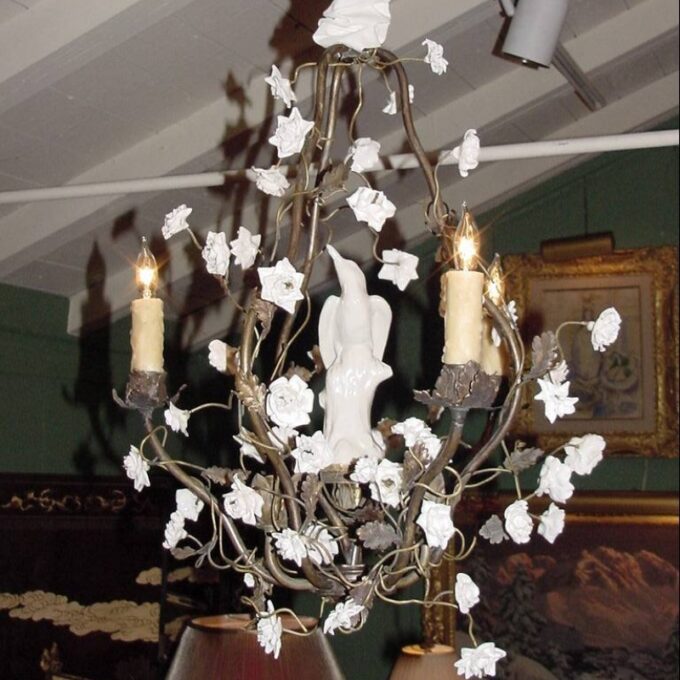 A Small 3 Light Birdcage Chandelier