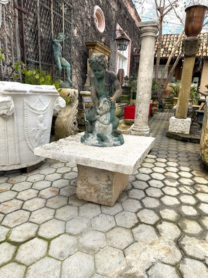 18th/19th C. Elements Hand Carved Stone Garden Table