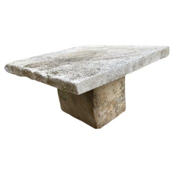 Carved stone garden table