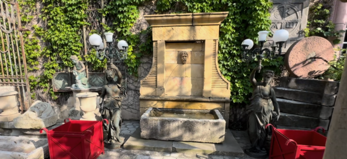 19th Century large Antique Carved Stone Wall mount Water Fountain Feature Basin