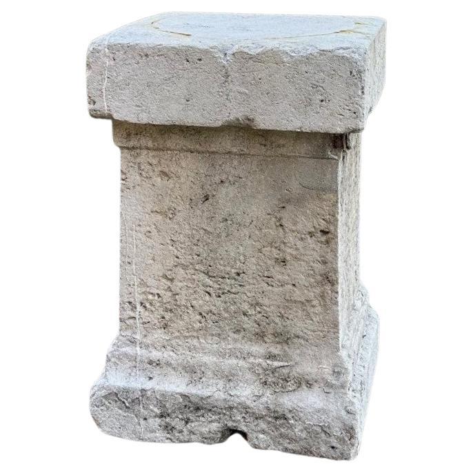Hand Carved Stone Pedestal Column Post Fountain Base Center block center piece