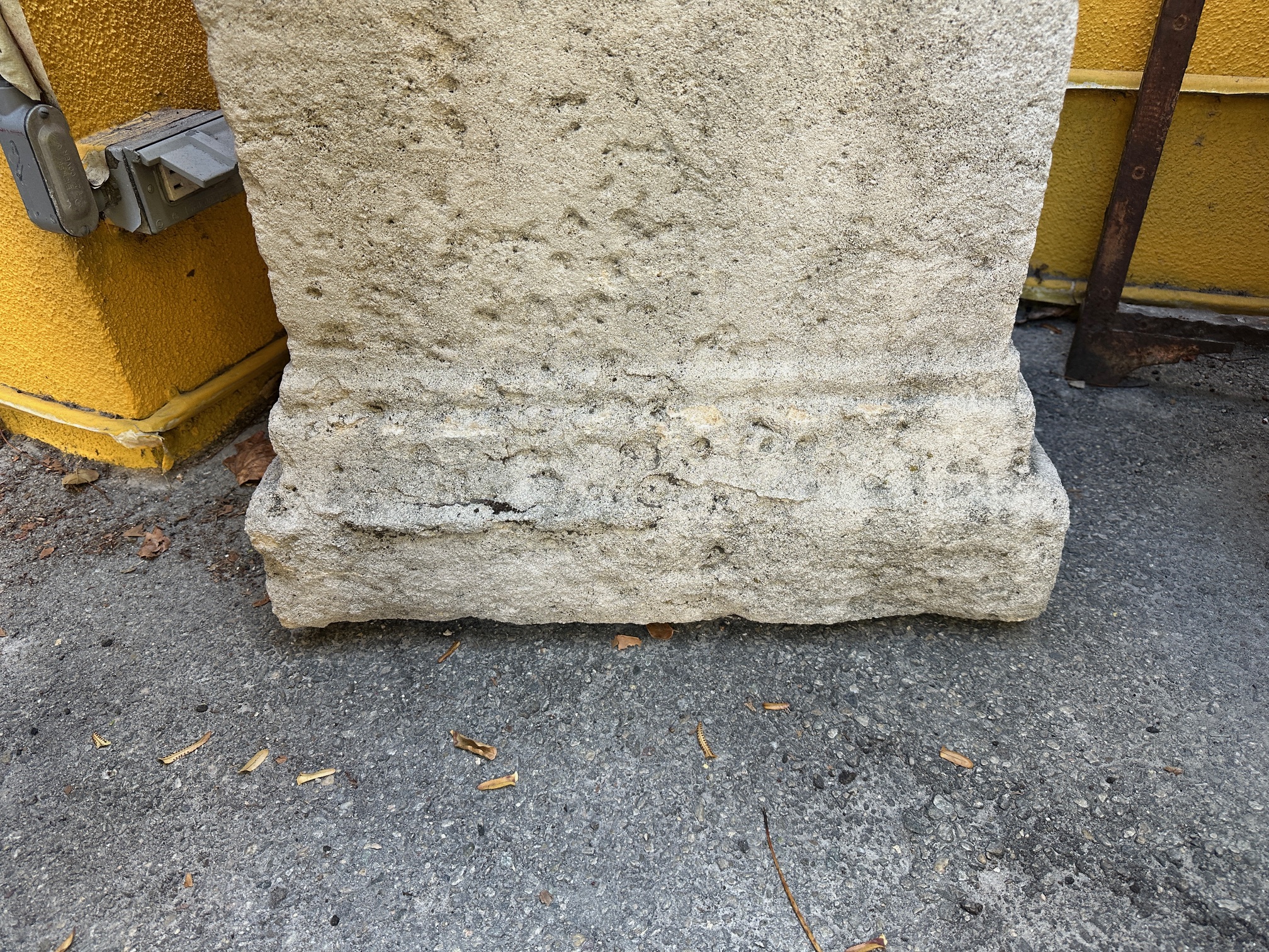 Hand Carved Stone Pedestal Column Post Fountain Base Center block center piece